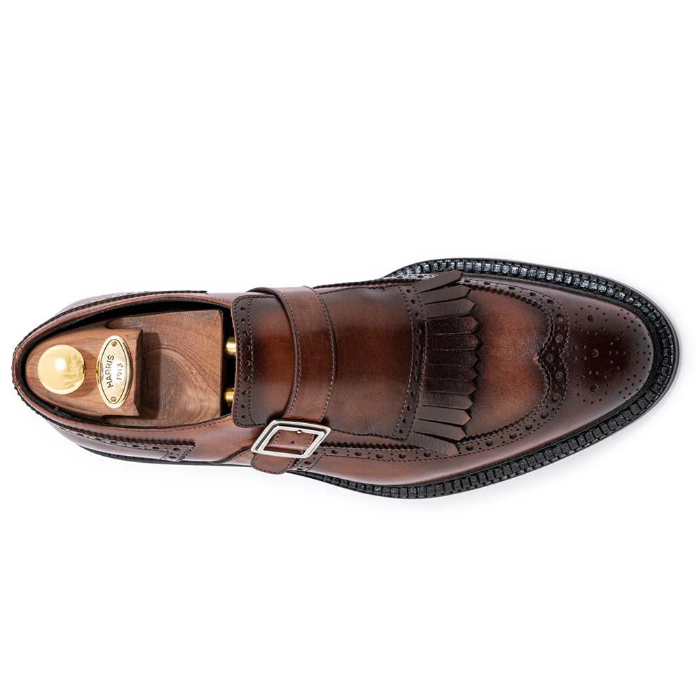 Harris Firenze 1913 Hand-Painted Leather Buckle Moccasin Brown