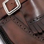 Harris Firenze 1913 Hand-Painted Leather Buckle Moccasin Brown