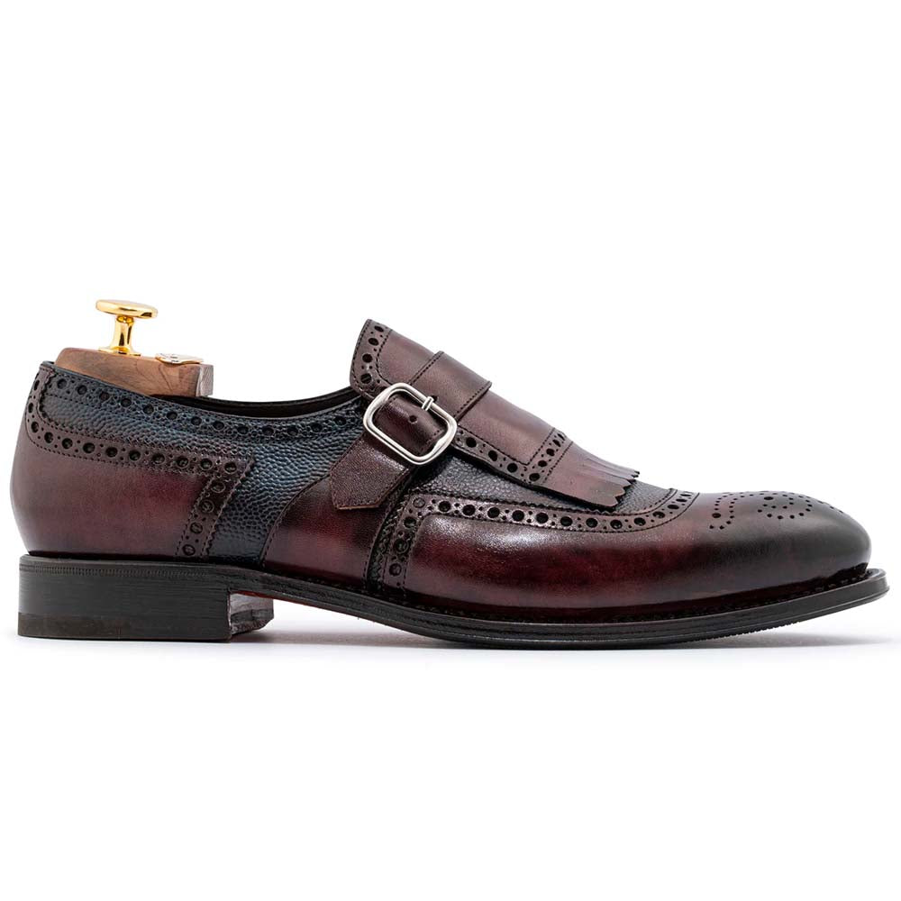 Harris Firenze 1913 Hand-Painted Leather Buckle Moccasin Bordeaux