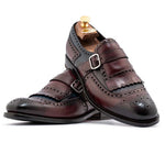 Harris Firenze 1913 Hand-Painted Leather Buckle Moccasin Bordeaux