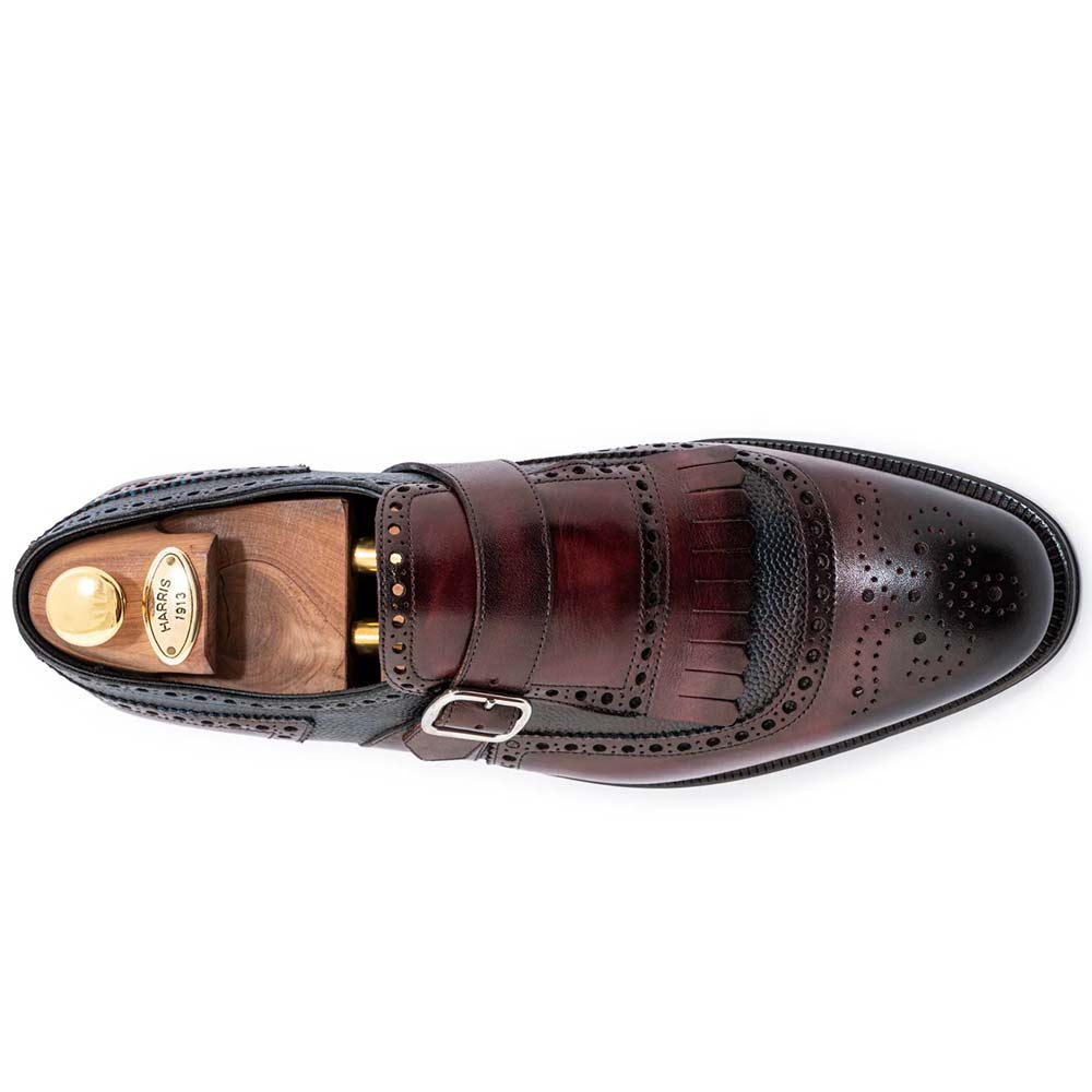 Harris Firenze 1913 Hand-Painted Leather Buckle Moccasin Bordeaux