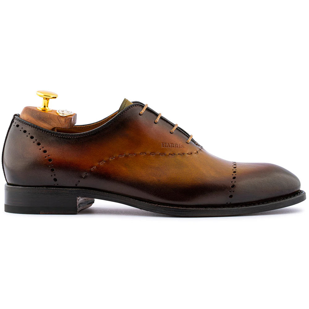 Harris Firenze 1913  Hand-Painted Hand Stitched Brogue Oxford Shaded Yellow