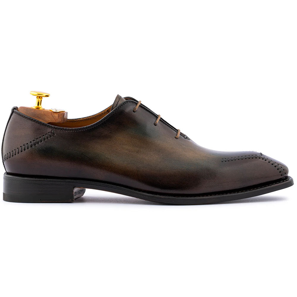Harris Firenze 1913  Hand-Painted Stitched Leather Oxford Shaded Cocoa