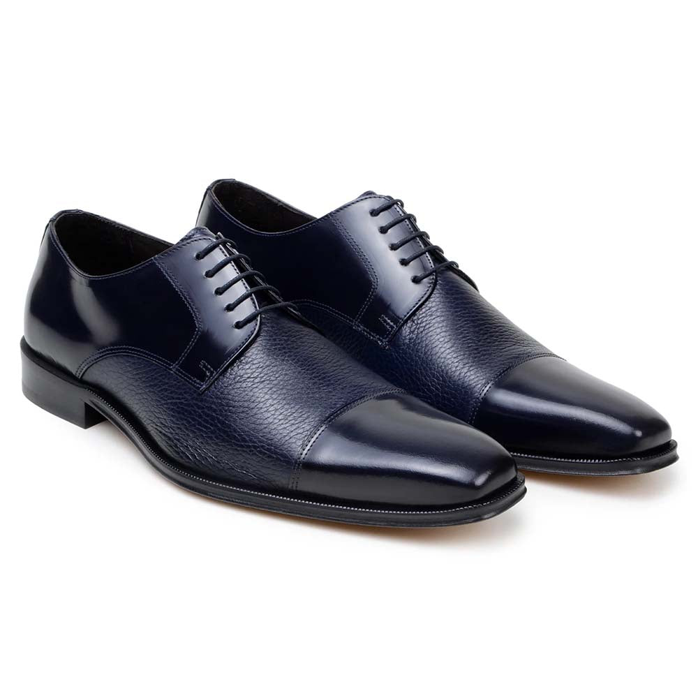 Belvedere Studio Alexander Deerskin & Nappa Derby Navy