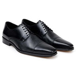 Belvedere Studio Alexander Deerskin & Nappa Derby Black