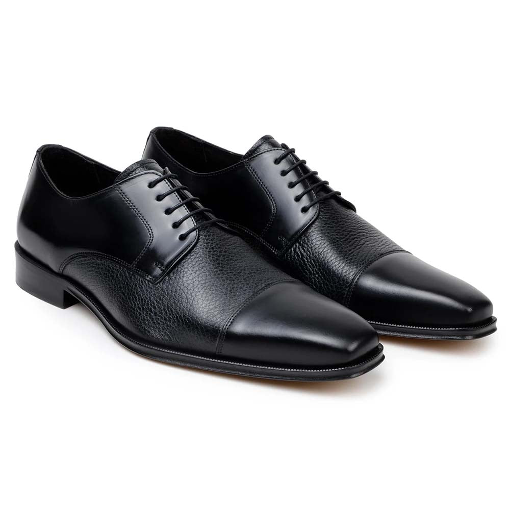Belvedere Studio Alexander Deerskin & Nappa Derby Black