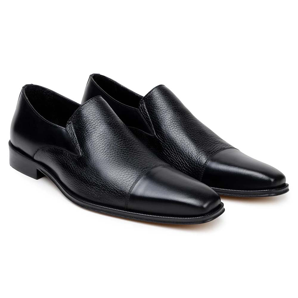 Belvedere Studio Andreo Deerskin & Nappa Loafers Black