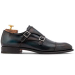 Harris Firenze 1913 Hand-Shaded Leather Double Monk Strap Petroleum