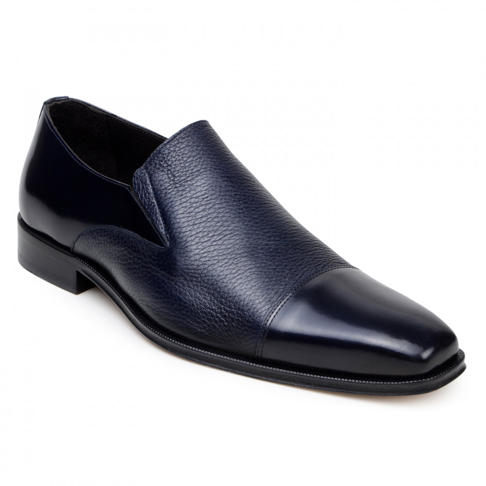 Belvedere Studio Andreo Deerskin & Nappa Loafers Navy