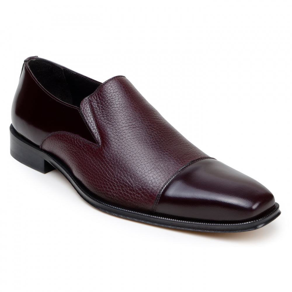 Belvedere Studio Andreo Deerskin & Nappa Loafers Burgundy