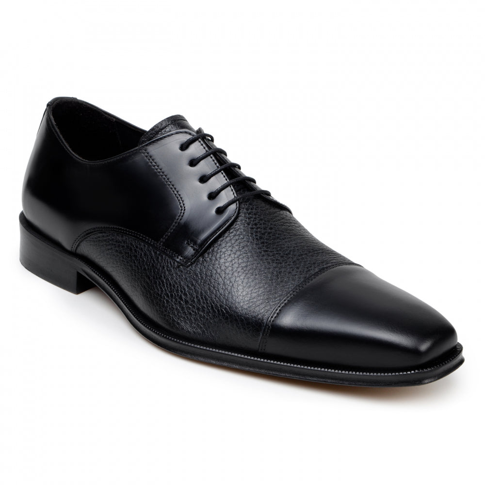 Belvedere Studio Alexander Deerskin & Nappa Derby Black