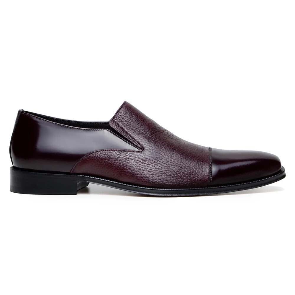 Belvedere Studio Andreo Deerskin & Nappa Loafers Burgundy