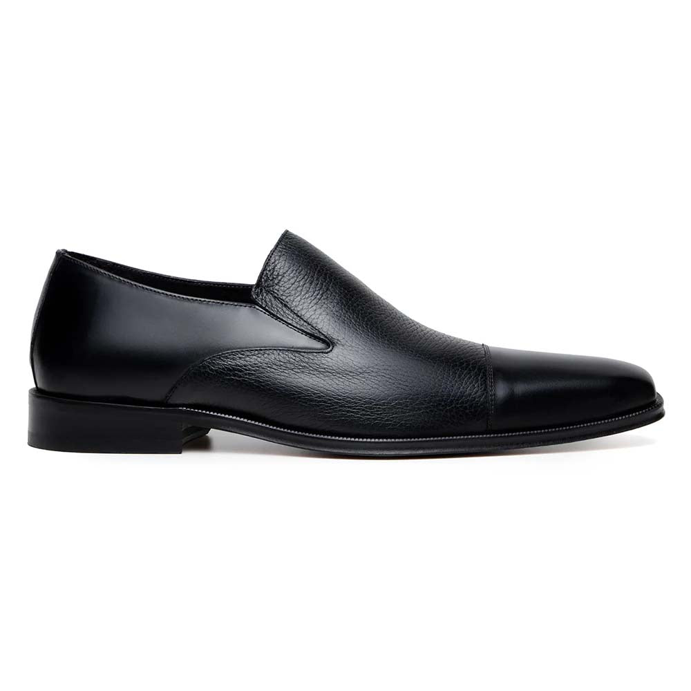 Belvedere Studio Andreo Deerskin & Nappa Loafers Black