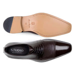 Belvedere Studio Alexander Deerskin & Nappa Derby Brown