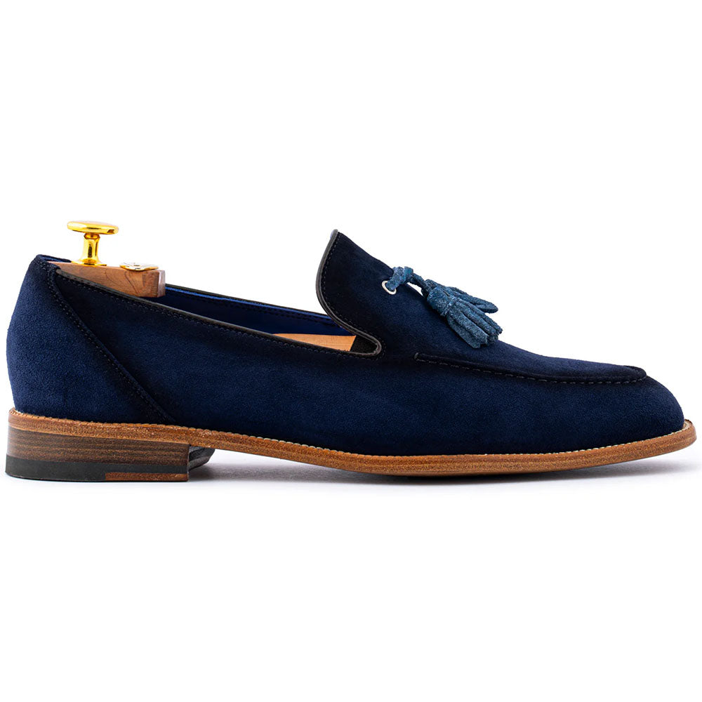 Harris Firenze 1913 Suede Tassel Moccasin Blue