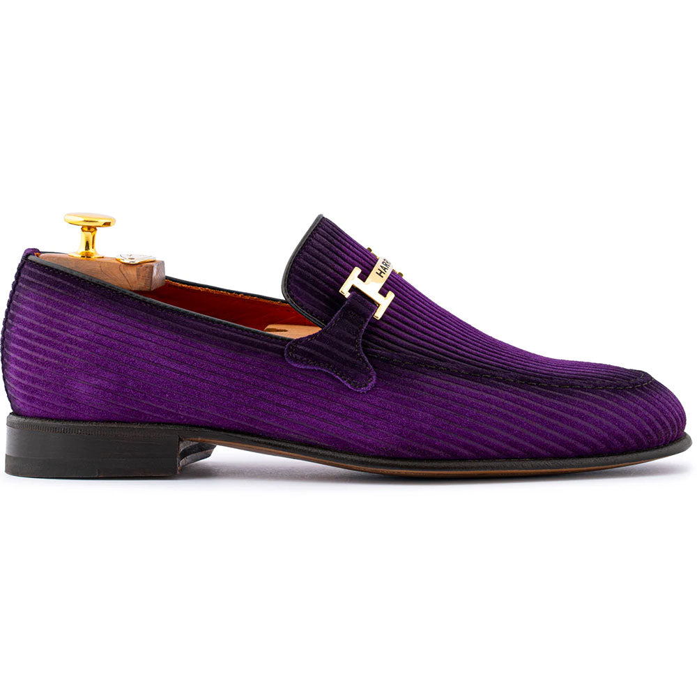 Harris Firenze 1913 Striped Suede Bit Loafer Viola