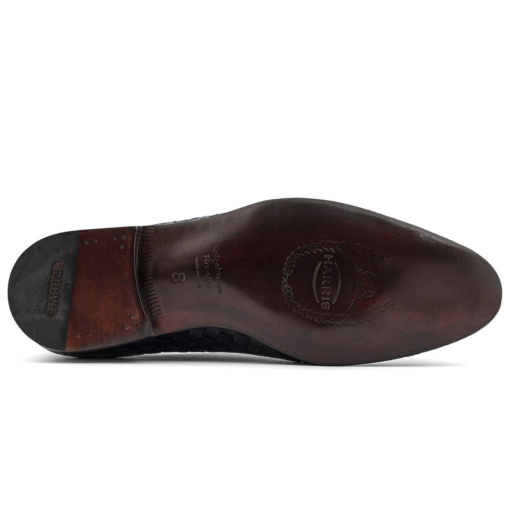 Harris Firenze 1913 Hand Woven Shaded Leather Oxford Dark Grey