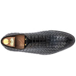 Harris Firenze 1913 Hand Woven Shaded Leather Oxford Dark Grey