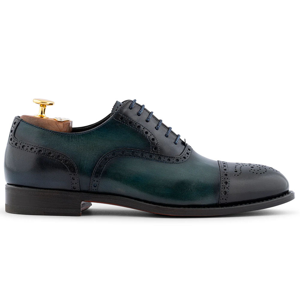 Harris Firenze 1913 Hand-Shaded Brogue Leather Oxford Petroleum