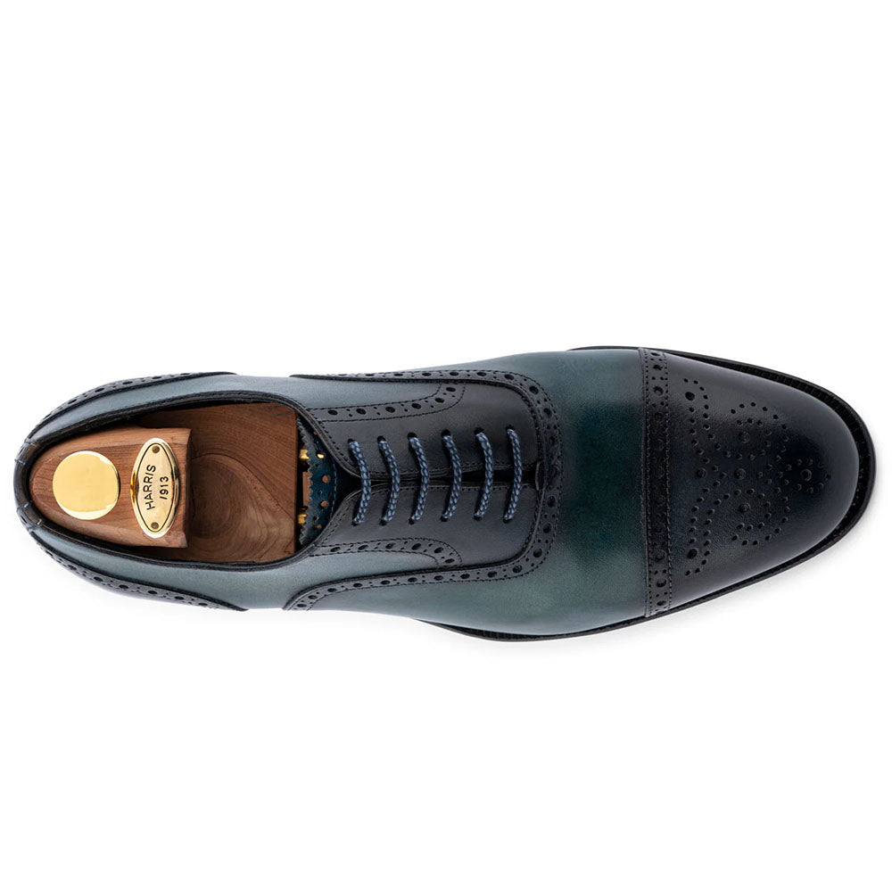 Harris Firenze 1913 Hand-Shaded Brogue Leather Oxford Petroleum