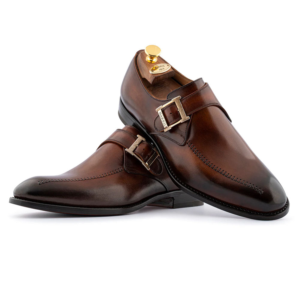 Harris Firenze 1913 Single Buckle Leather Shoes Honey