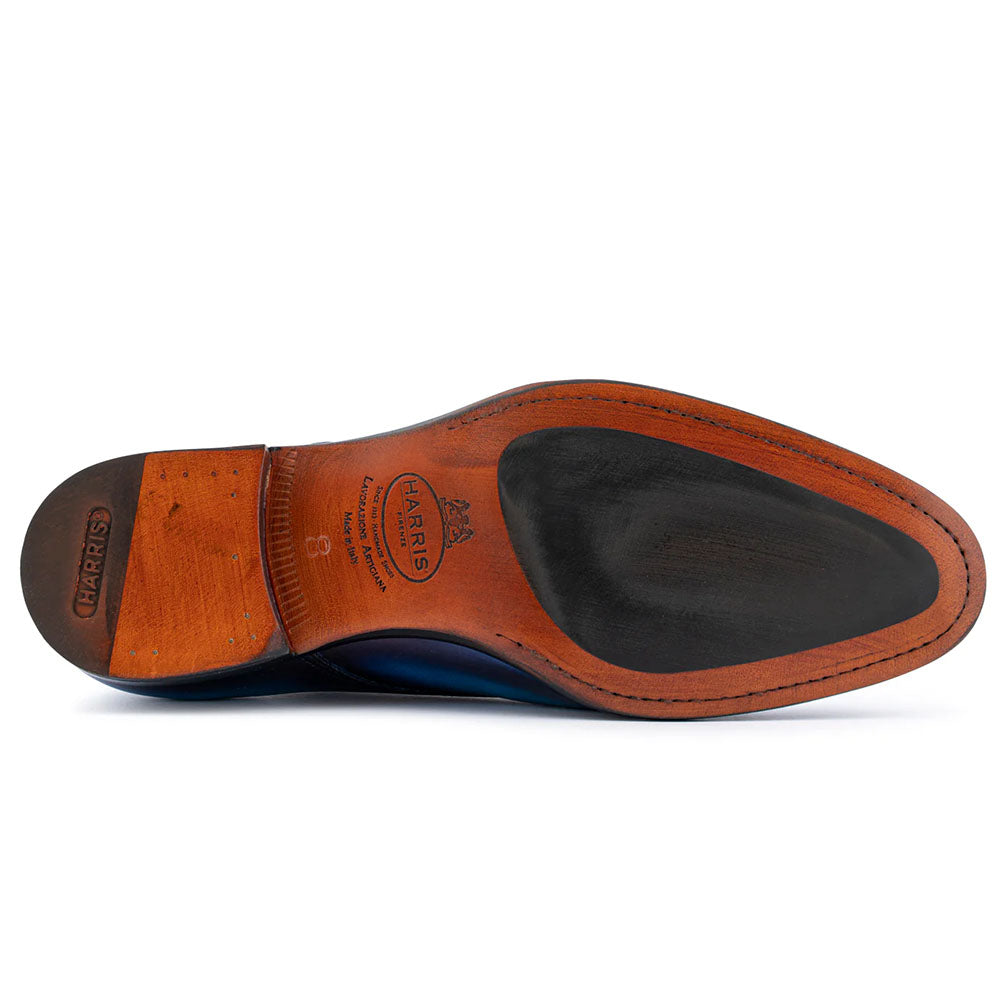 Harris Firenze 1913 Hand-Shaded Leather Double Monk Strap Blue