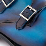 Harris Firenze 1913 Hand-Shaded Leather Double Monk Strap Blue