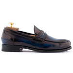 Harris Firenze 1913 Hand-Painted Leather Moccasin Blue