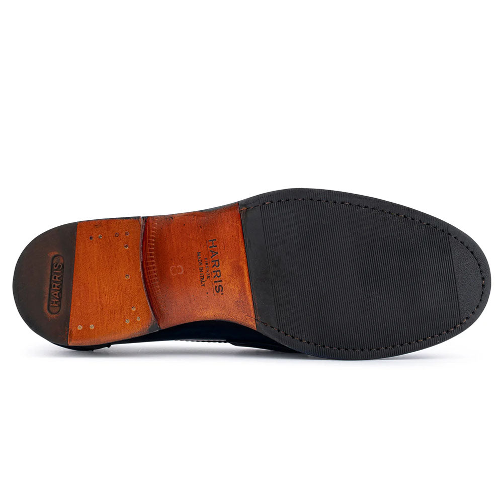 Harris Firenze 1913 Hand-Painted Leather Moccasin Blue