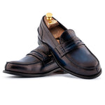 Harris Firenze 1913 Hand-Painted Leather Moccasin Blue
