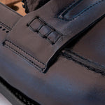 Harris Firenze 1913 Hand-Painted Leather Moccasin Blue