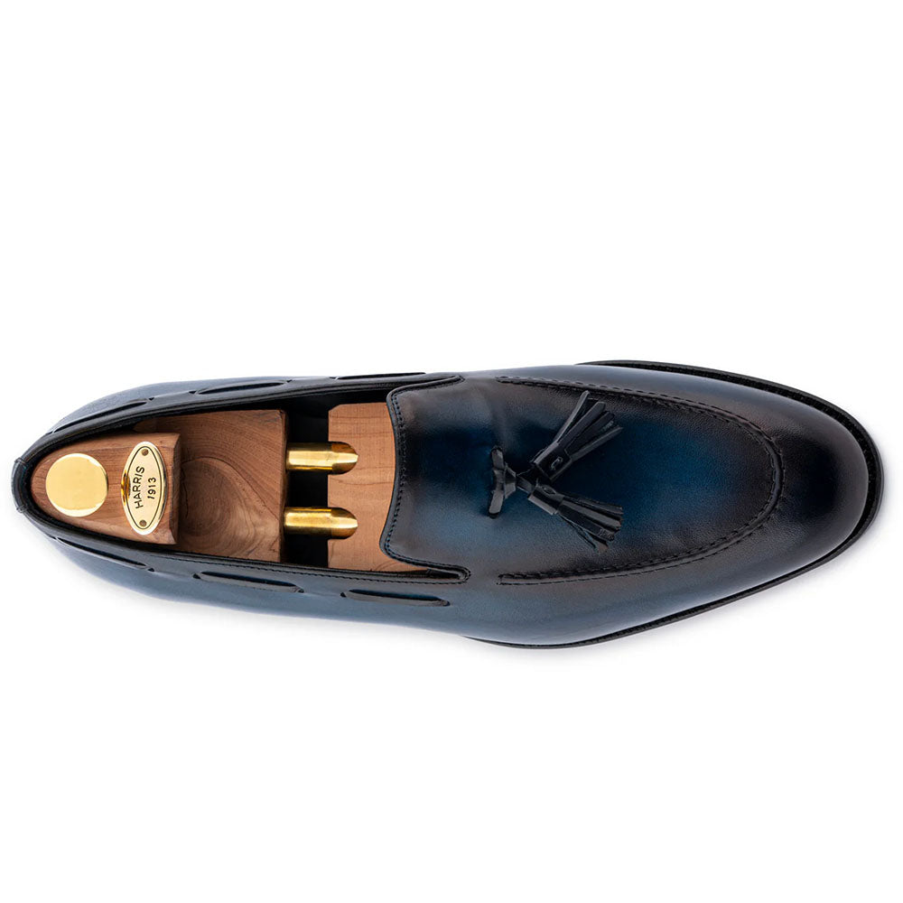 Harris Firenze 1913 Leather Tassel Moccasin Blue
