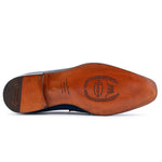 Harris Firenze 1913 Hand-Shaded Fine Detail Leather Loafers Blue