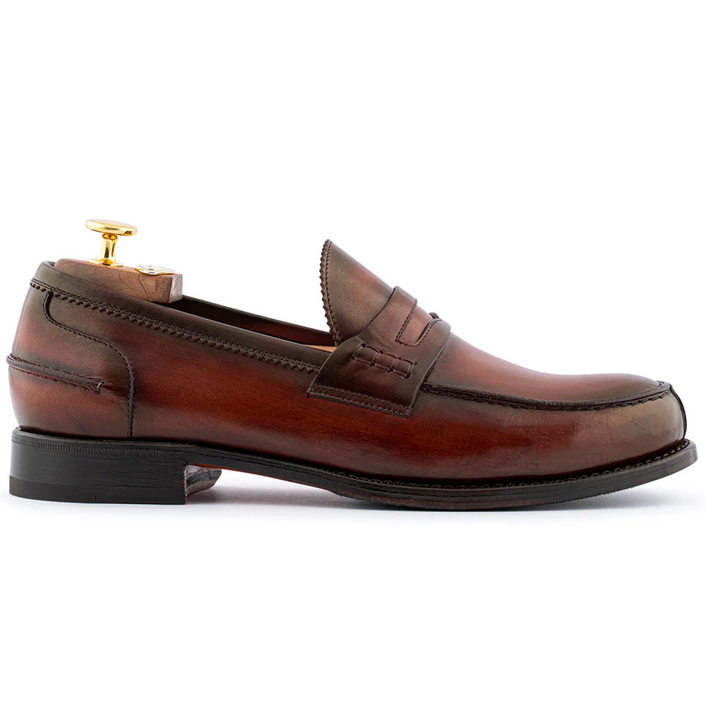 Harris Firenze 1913 Hand-Painted Leather Moccasin Brown