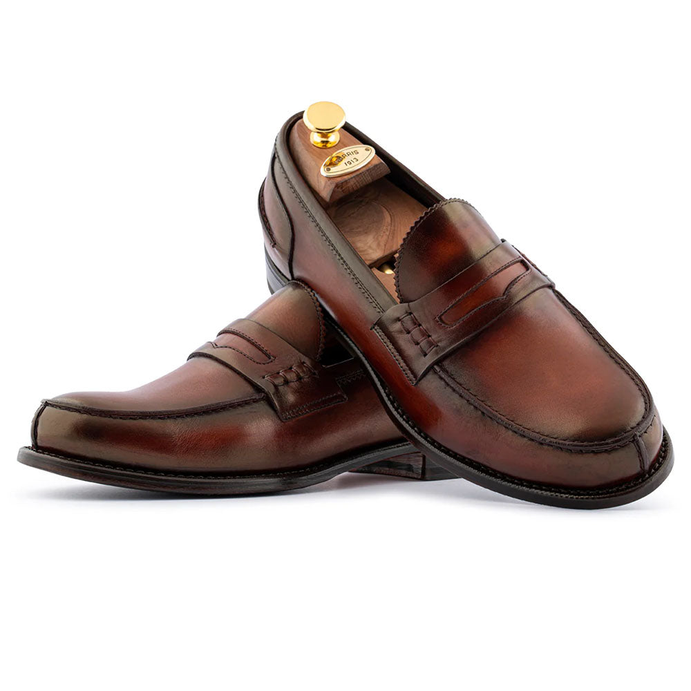 Harris Firenze 1913 Hand-Painted Leather Moccasin Brown