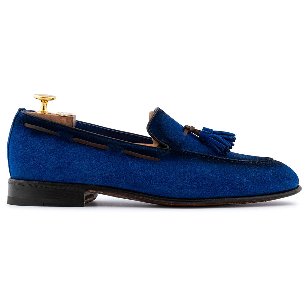 Harris Firenze 1913 Suede Tassel Moccasin Blue