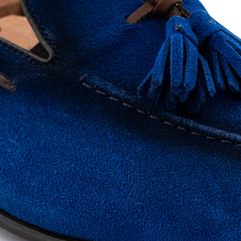 Harris Firenze 1913 Suede Tassel Moccasin Blue