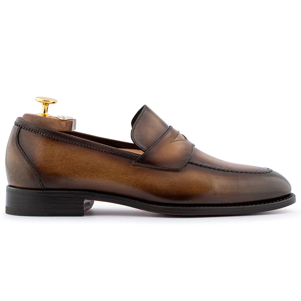 Harris Firenze 1913 Hand-Painted Leather Moccasin Brown