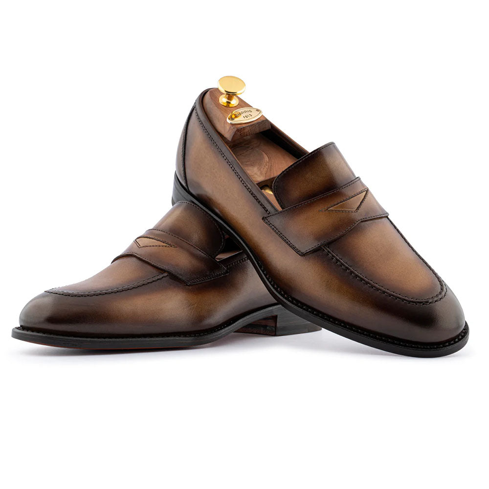 Harris Firenze 1913 Hand-Painted Leather Moccasin Brown