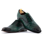Harris Firenze 1913 Premium Ostrich Leather Oxford Shoes Green