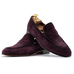 Harris Firenze 1913 Suede Penny Moccasin Burgundy