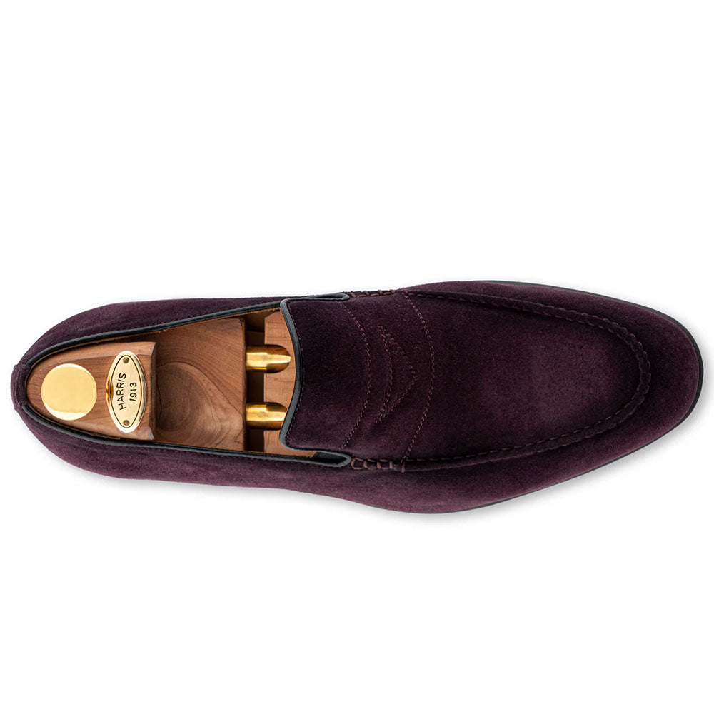 Harris Firenze 1913 Suede Penny Moccasin Burgundy