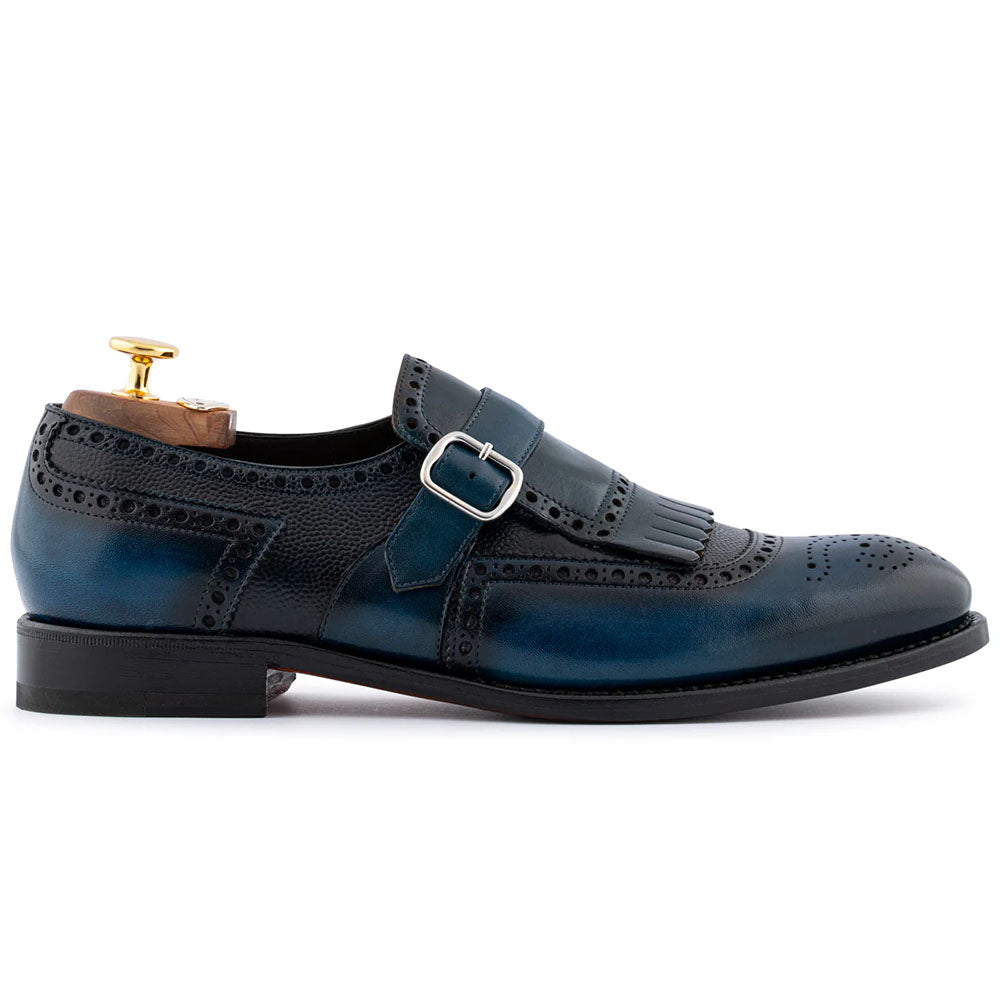 Harris Firenze 1913 Hand-Painted Buckle Loafer Blue