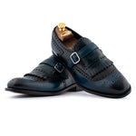 Harris Firenze 1913 Hand-Painted Buckle Loafer Blue