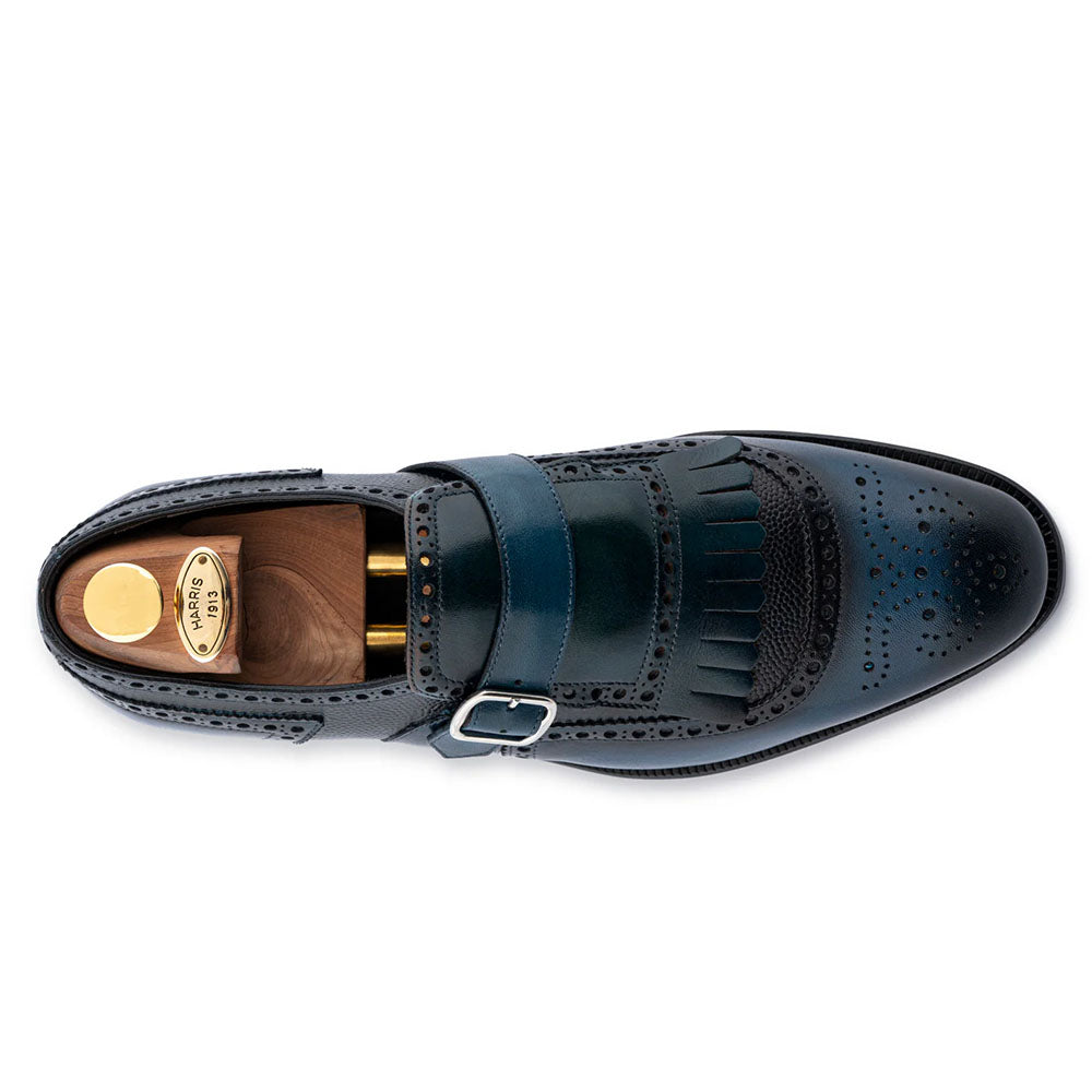 Harris Firenze 1913 Hand-Painted Buckle Loafer Blue