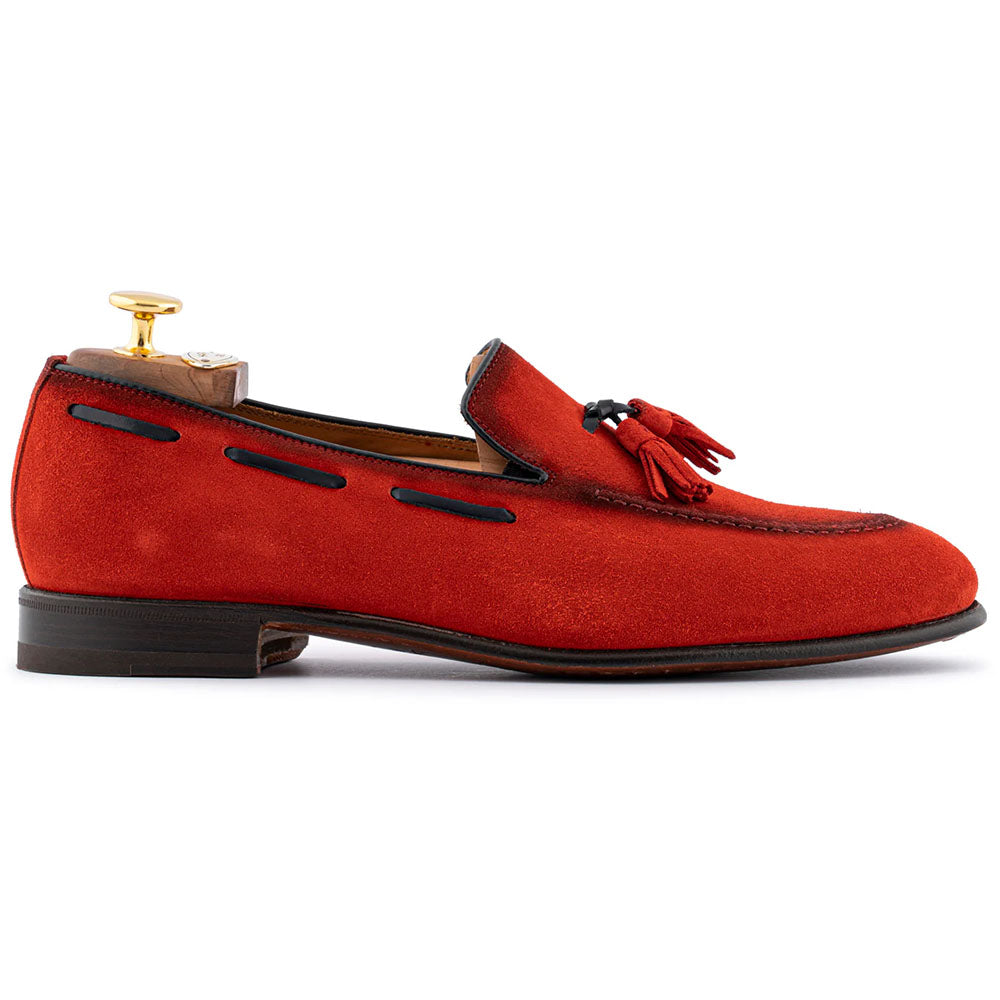 Harris Firenze 1913 Suede Tassel Moccasin Red