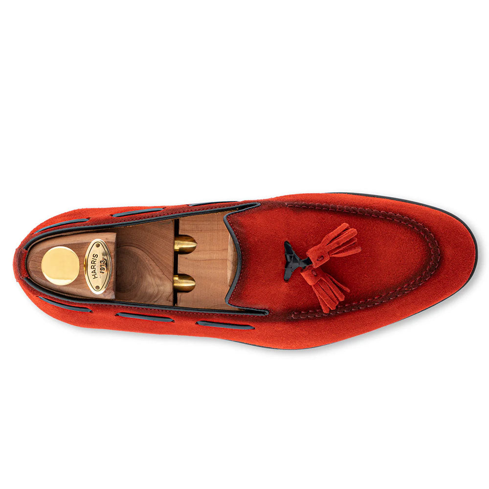 Harris Firenze 1913 Suede Tassel Moccasin Red