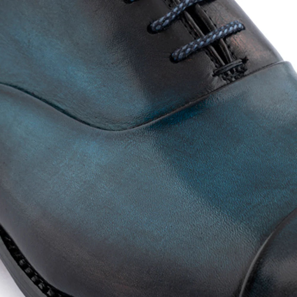 Harris Firenze 1913 Hand-Shaded Cap Toe Leather Oxford Blue