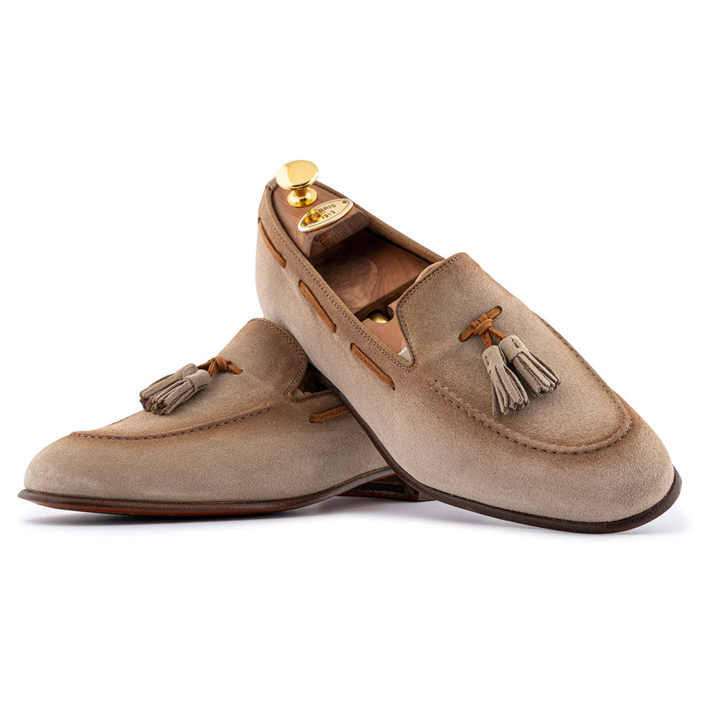 Harris Firenze 1913 Suede Tassel Moccasin Beige