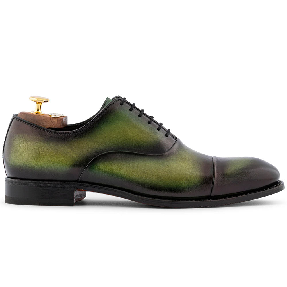 Harris Firenze 1913 Hand-Shaded Cap Toe Leather Oxford Green